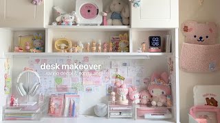 aesthetic desk makeover 👼🏻  stationery organization sanrio deco sonny angels ft moft unboxing [upl. by Randell]