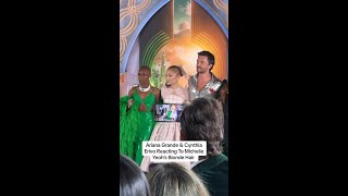 Ariana Grande amp Cynthia Erivo Reacting to Michelle Yeohs Blonde Har [upl. by Horodko532]