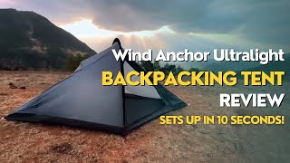 Wind Anchor Ultralight Backpacking Tent Review  Sets Up in 10 Seconds smartgadgets [upl. by Hartmunn362]