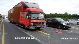 Kassel LKWUnfall auf A7  Unfall beim Spurwechsel 28072015 [upl. by Asim]