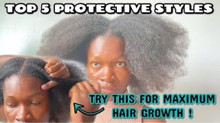 GO TO PROTECTIVE STYLES FOR MAXIMUM HAIR GROWTH quick and easy [upl. by Dyolf716]