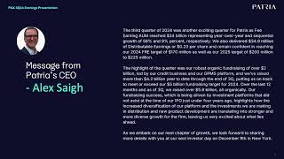 Patria Investments Limited PAX Q3 2024 Earnings Presentation [upl. by Hwu616]