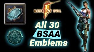 Resident Evil 5  All 30 BSAA Emblems Locations HD Guide [upl. by Aseela]