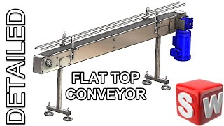 Learn Solidworks 3D  How to Design Slat Conveyor Assembly Tutorial using Sheetmetal amp Components [upl. by Atinuhs150]