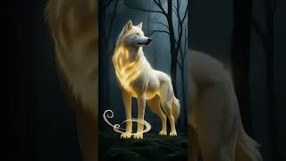 The Mystical Golden Wolf 🌕✨  A Journey Through the Night 🌌🐺 wolf wildlife [upl. by Wohlert736]