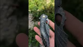 BALL BEARING HANDMADE DAMASCUS VG10 STEEL POCKET KNIFE FOLDING CAMPING OUTDOOR lionsteelknives kni [upl. by Chee326]