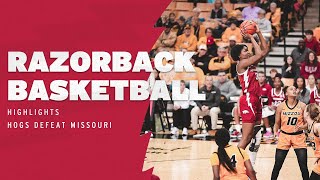 Razorback Basketball Highlights Hogs defeat Missouri [upl. by Gaulin]