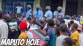 MOÇAMBIQUE HOJE E AGORA MANIFESTAÇÃO NO BAIRRO PATRICE LUMUMBA  venancio mondlane greve em M [upl. by Rowney198]