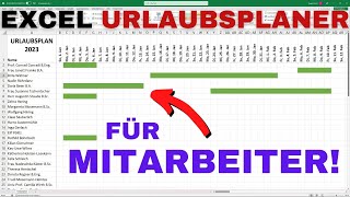 Excel Urlaubsplaner 2025 erstellen für Mitarbeiter Download ► Urlaub automatisch eintragen [upl. by Sharona]