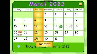 Starfall Calendar March 1 2022 [upl. by Atlas]