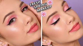 SIMPLE PINK Smokey Eye  Spring Makeup Tutorial [upl. by Ludwigg]