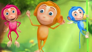 5 Little Monkeys  Nursery Rhymes amp Kids Songs  MiniBus [upl. by Arelus]