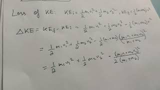 Loss of kinetic energy in perfectly inelastic collision [upl. by Arturo]