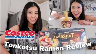 Costco Instant Ramen NongShim Premium Noodle Soup Tonkotsu Ramen ReviewCostco Asian Food Review [upl. by Cyprio]