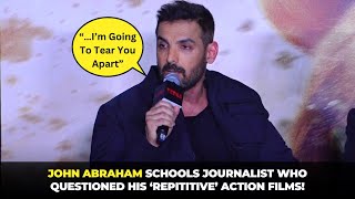 John Abraham Threatens Journalist “…I’m Going To Tear You Apart” amp Calls Him ‘Idiot’ At Vedaa Trail [upl. by Abran]