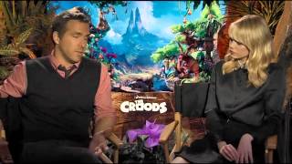 The Croods Generic Interview  Ryan Reynolds amp Emma Stone [upl. by Attennot366]