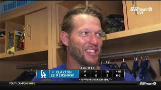 Clayton Kershaw Reacts to First Start of the Season and Emotional Return [upl. by Cates]