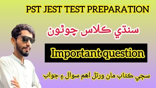 Sindhi Class 4 All chapters  Most important Questions and Answers  PST JEST Test PREPARATION [upl. by Yrneh746]