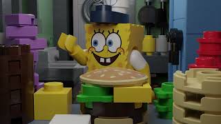 SpongeBob making Krabby Patties but in LEGO [upl. by Lennej]