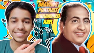 Draw to portrait Mohammed Rafi Drawing Sketching Make 🙂🙏 [upl. by Airdnas384]