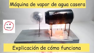 Cómo hacer un motor de vapor de agua casero Explicación de cómo funcionaBiologíayEcología [upl. by Barnaby]