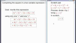 completing the square with two variables and application to ellipse equation [upl. by Nydia192]