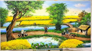 Acrylic Painting Peaceful Country Landscapes [upl. by Lubin590]