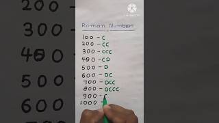 roman numbers।। 100 to 1000 tak ka roman numbers। maths shortsvideo [upl. by Eldwon]