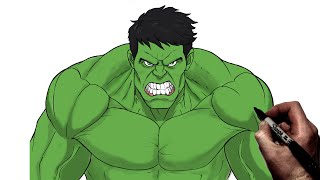 How To Draw Hulk  Step By Step  Marvel Avengers [upl. by Prochoras]