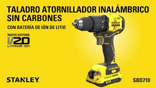 TALADRO ATORNILLADOR INÁLAMBRICO STANLEY V20 SIN CARBONES  SBD710 [upl. by Erastus]