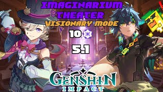 IMAGINARIUM THEATER 51 PHASE 2  VISIONARY MODE FULL CLEAR 10 STARS  GENSHIN IMPACT [upl. by Leiria]