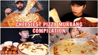 CHEESIEST pizza mukbang compilation  mukbang compilation  asmr eating sounds [upl. by Akla936]