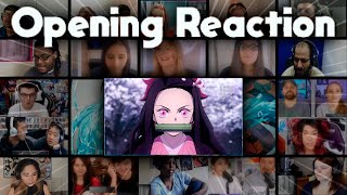 Demon Slayer 鬼滅の刃  Kimetsu no Yaiba Opening 1  REACTION MASHUP [upl. by Annauj]