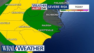 North Carolina Forecast Thursday is a Weather Alert Day with Level 1 risk for severe storms [upl. by Happy]