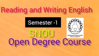 Reading and Writing English SNOU Common English Class 7 [upl. by Burroughs]