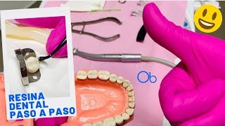 COLOCACIÓN DE RESINA DENTAL PASO A PASO [upl. by Yregerg]