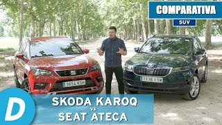 Comparativa SUV SEAT Ateca vs Skoda Karoq  Review en español  Diariomotor [upl. by Ydok56]