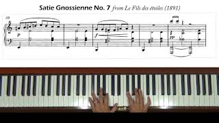 Satie Gnossienne No 7 from Le Fils des étoiles Piano Tutorial [upl. by Noied]