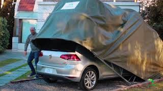 SmartCov® Covertec Protected Hail Snow Rain Sun Garage Car Cover Foldable Shelter [upl. by Simonsen]