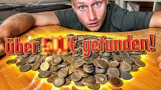 WIE VIEL KLEINGELD habe ich INSGESAMT mit dem METALLDETEKTOR GEFUNDEN Zählen Einzahlen Spenden [upl. by Loram]