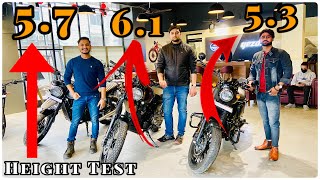 YEZDI Seat HEIGHT Test  Adventure Roadster amp Scrambler  Will 54 58 amp 6ft Height WORK [upl. by Grussing651]