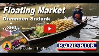 Bangkok Floating market Damnoen Saduak  Thailand tourism  video 360 [upl. by Steffane]