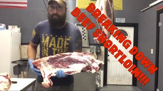 Breaking down Beef SHORTLOIN beef butcher shortloin [upl. by Bergstein622]