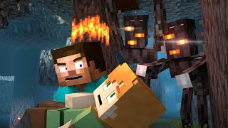 Creaking Attack 1  Alex amp Steve Life  Minecraft Animation [upl. by Yrtnej]