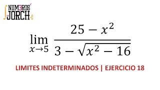 LIMITES INDETERMINADOS  RESUELTOS POR RACIONALIZACION  EJERCICIO 18 [upl. by Baggs553]