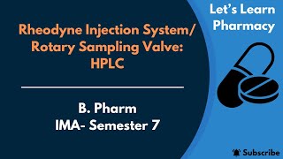 HPLC  The Rheodyne Injection System Rotary Sampling Valve  BPharm  IMA  Semester7 [upl. by Egiarc]