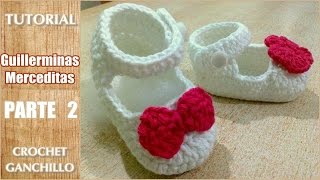 DIY Como tejer escarpines merceditas guillerminas a crochet ganchillo parte 22 [upl. by Reinold227]