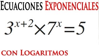 Ecuaciones Exponenciales con Logaritmos  Ejercicio Resuelto 1 [upl. by Ban]