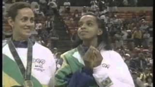 Atlanta 1996  Brasil recebe a medalha e a torcida canta o hino [upl. by Hammond]