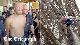 British man arrested for climbing the Eiffel Tower [upl. by Theurer]